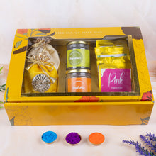 Load image into Gallery viewer, The Colorful Crunch Box | Gourmet Snacks and Organic Gulal
